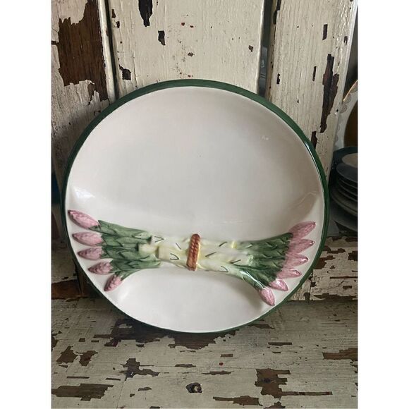 Jay Willfred Portugal Ceramic Asparagus Divided Serving Plate Andrea by Sadek - Picture 1 of 7
